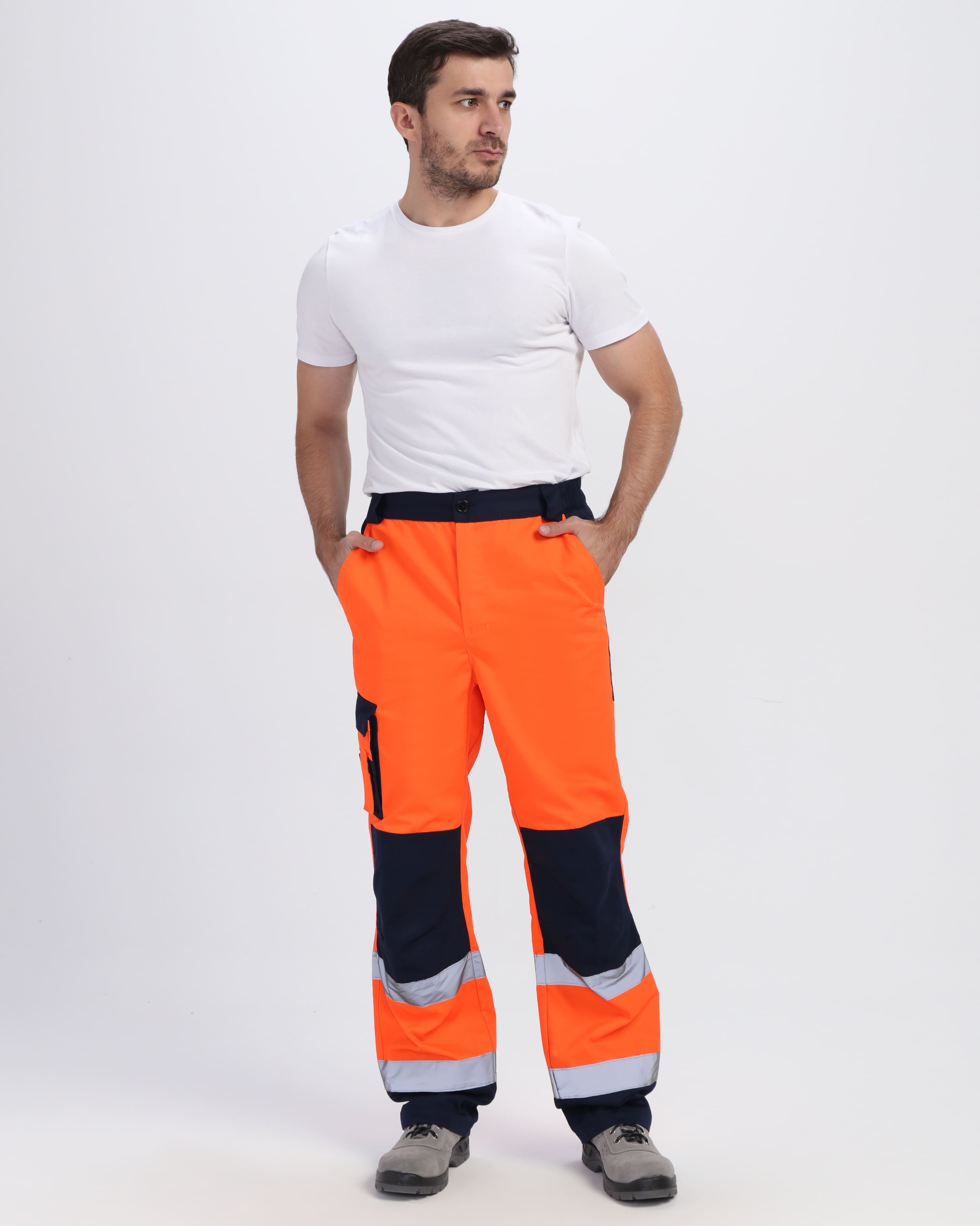 картинка Костюм сигнальный ProfLine Specialist-1 (тк.Смесовая,240) брюки, оранжевый/т.синий