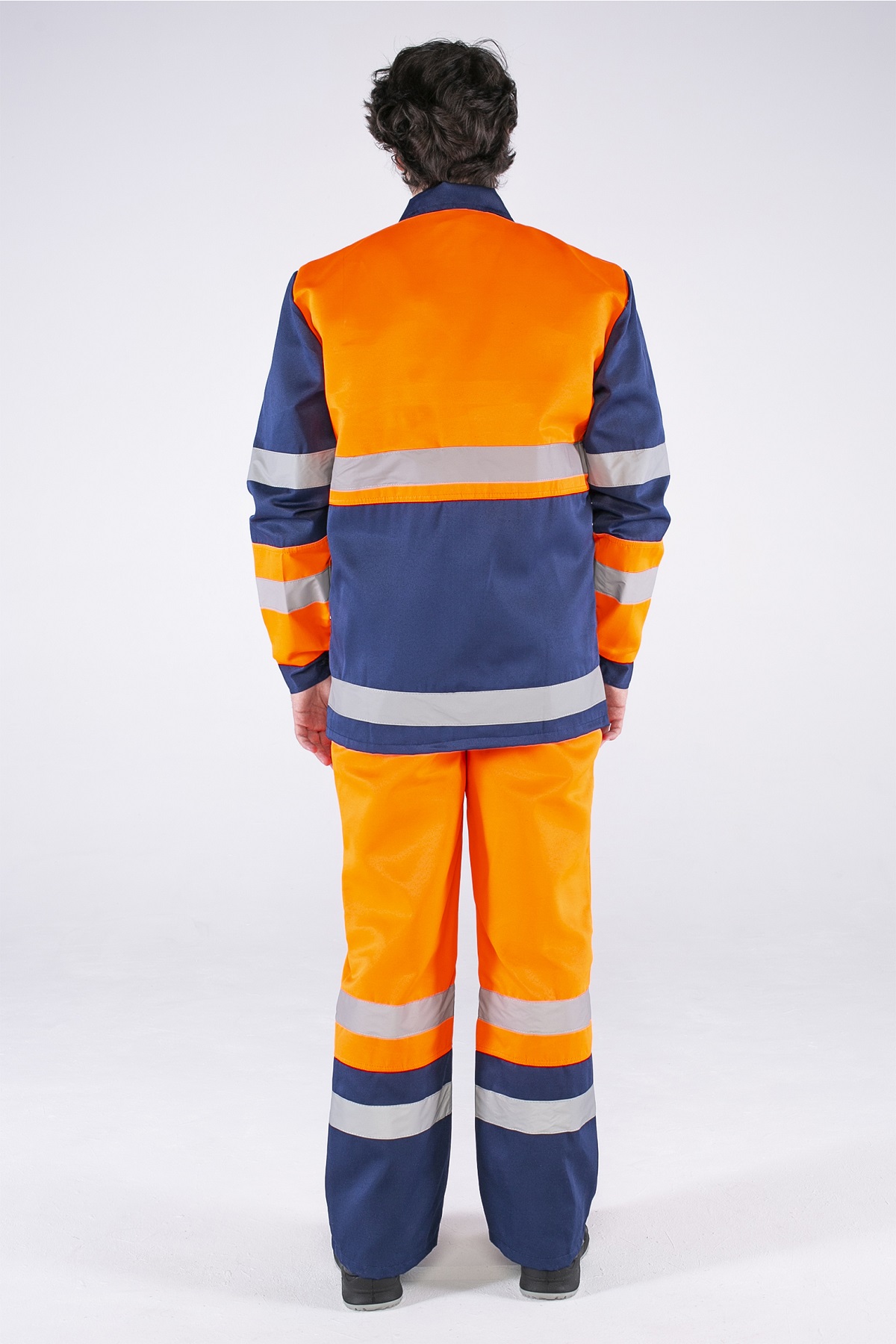картинка Костюм ДОРОЖНИК комбинированный, куртка-п/к, оранжевый/т.синий СОП 50мм