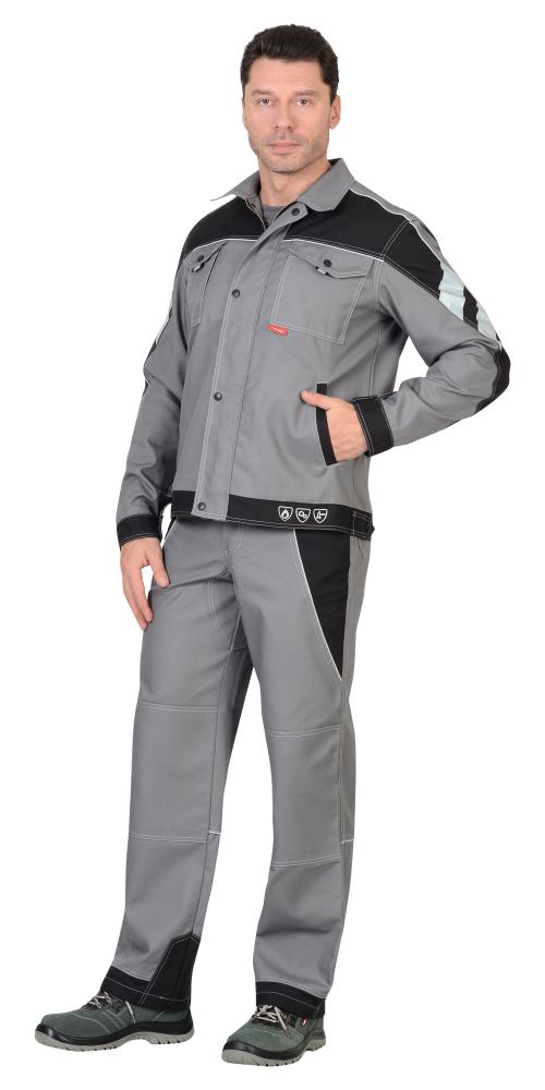 картинка Костюм ПЕКИН: кор.куртка-брюки, серый/черный