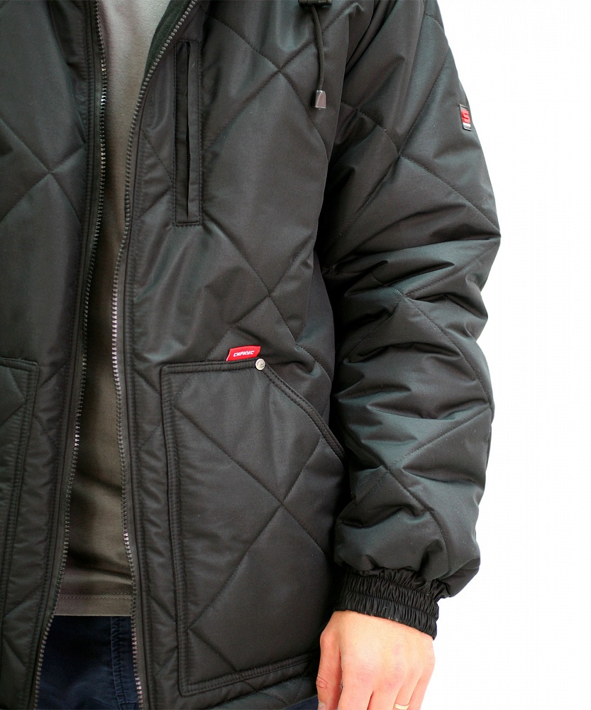 картинка Куртка зимняя ПРАГА-ЛЮКС с капюшоном черная