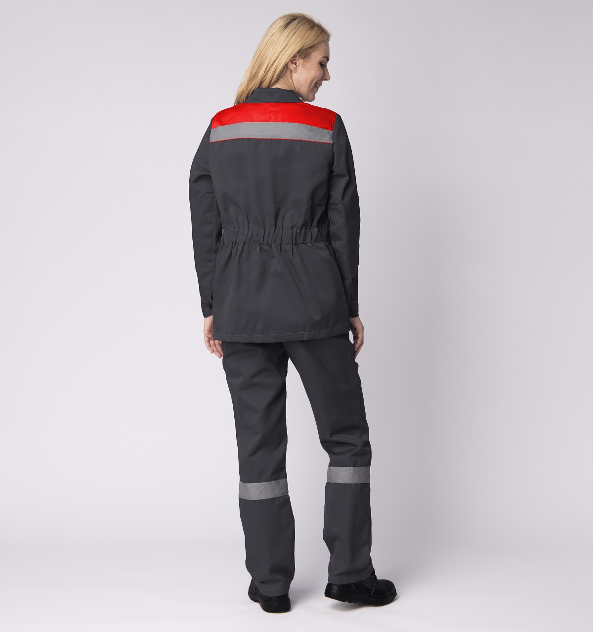 картинка Костюм женский ВЕСНА-1 СОП NEW (тк.Смесовая,210) брюки, т.серый/красный
