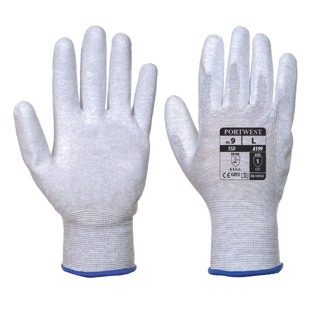 картинка Portwest A199, Антистатические перчатки с полиуретановым покрытием на пальцах и ладонях
