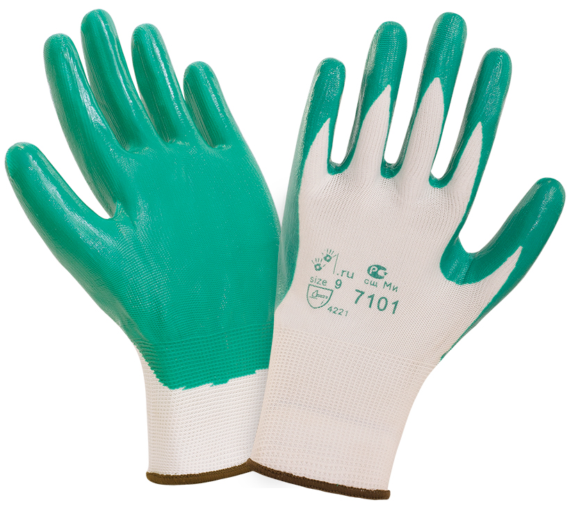 картинка Нитриловые перчатки с легким покрытием 2Hands SafeFlex 7101