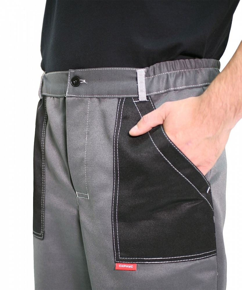 картинка Костюм ЛИГОР-С куртка-брюки (тк.смесовая) т.серый/св.серый/черный, СОП 50мм