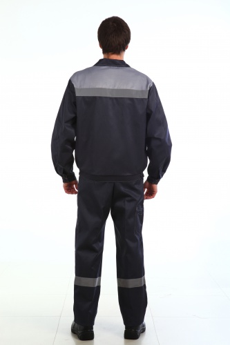 картинка Костюм ОПТИМАЛ, куртка-п/к (тк.Грета), т.серый/серый, СОП
