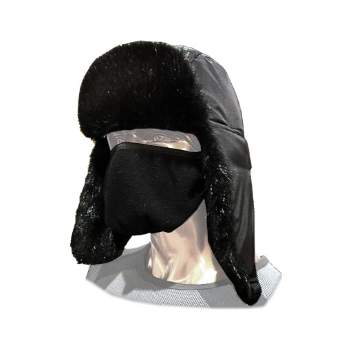 картинка Шапка-ушанка с маской НОРКА черный р.58-60