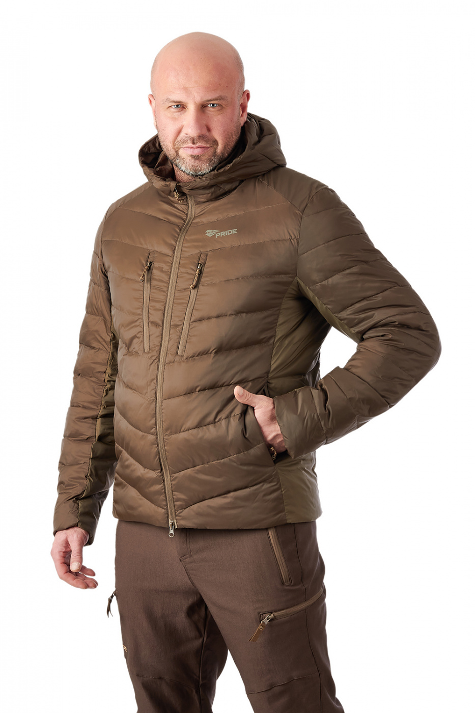 картинка Mangust (Мангуст) куртка с капюшоном мужская (нейлон, коричневый)