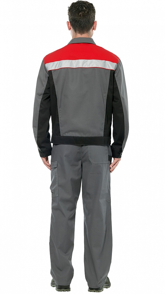 картинка Костюм ПАМИР 1 куртка-брюки (тк.смесовая) серый/черный/красный