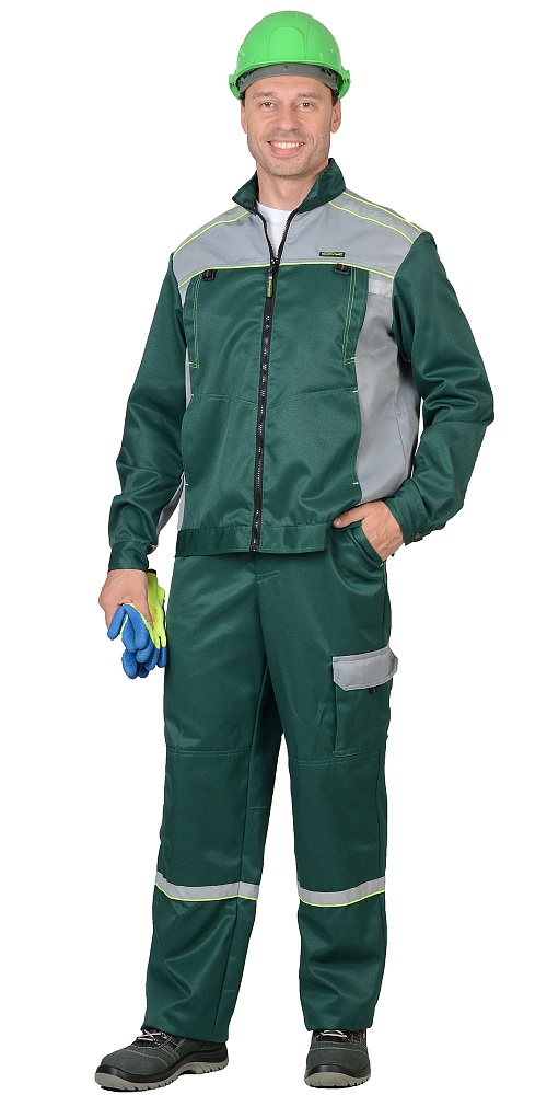 картинка Костюм ПРАКТИК-1, куртка-п/к зеленый/серый