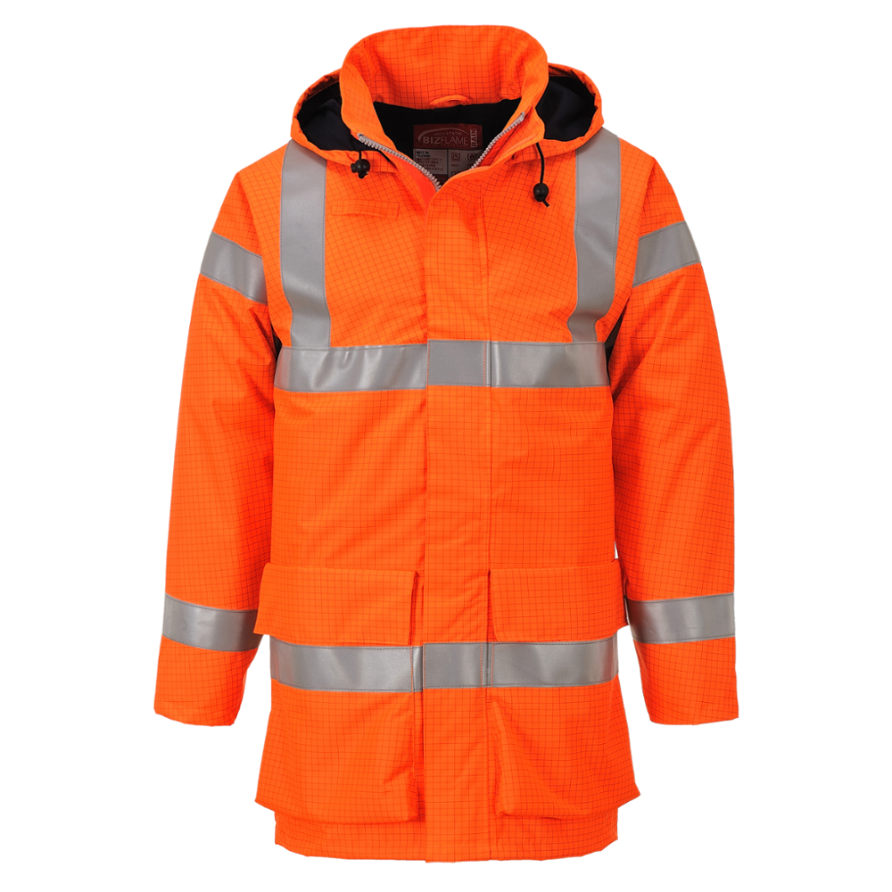 картинка Куртка светоотражающая огнестойкая водонепроницаемая легкая Bizflame Portwest S774