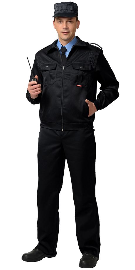 картинка Костюм АЛЬФА-С куртка-брюки (тк.смесовая) черный