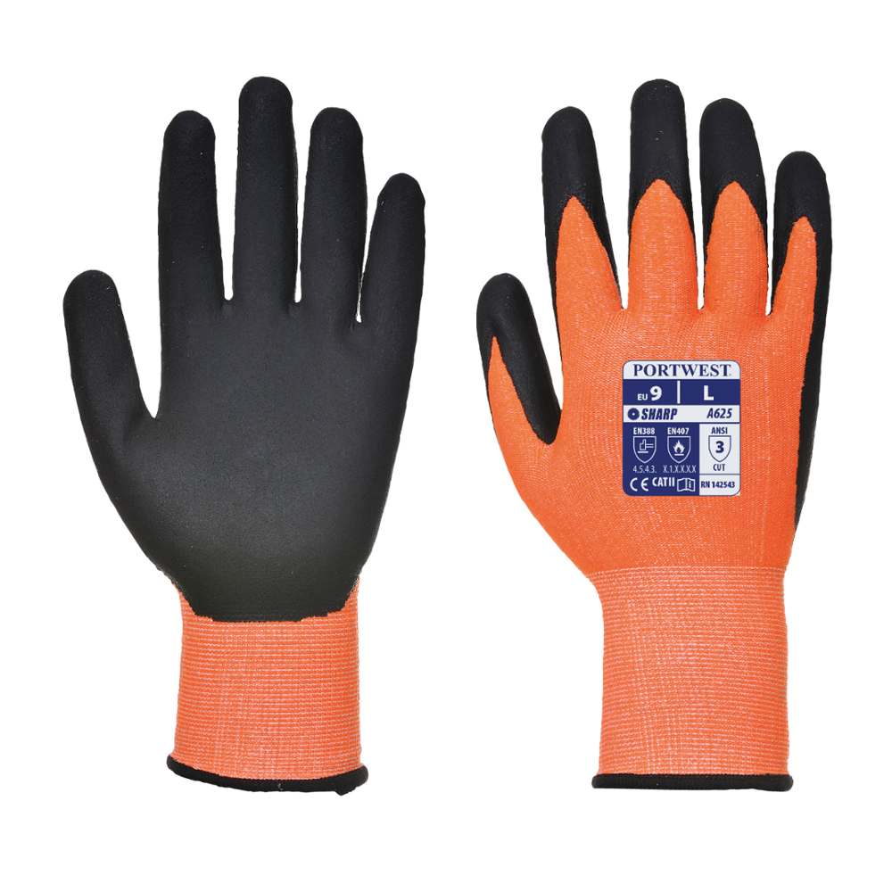 картинка Portwest A625, Светоотражающие перчатки от порезов и истирания с защитой от контактного тепла, 5 уровень