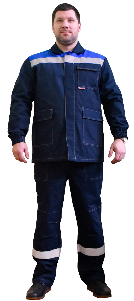 картинка Костюм СПЕЦИАЛИСТ куртка-брюки (Саржа), т.син/вас. СОП