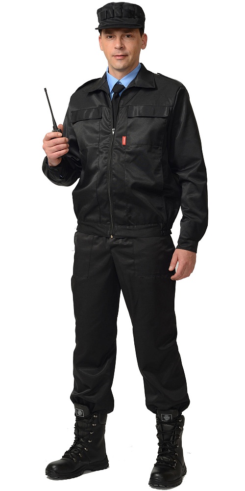 картинка Костюм ВЫМПЕЛ куртка-брюки (тк.смесовая) черный