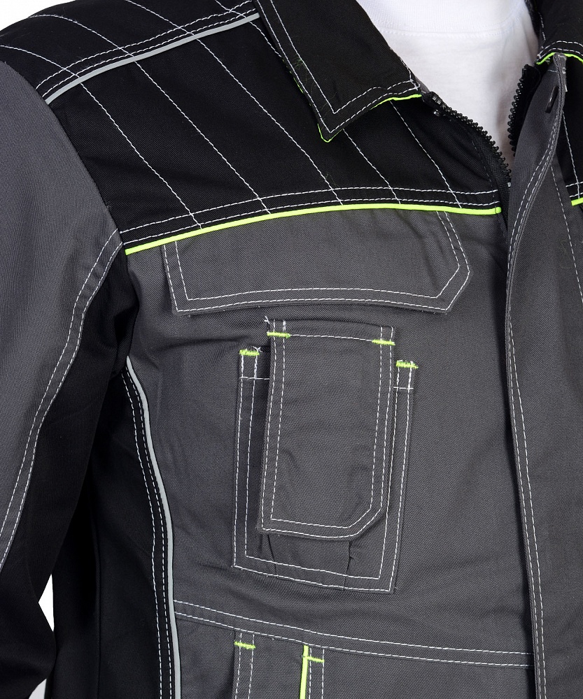 картинка Костюм ПРЕСТИЖ-С куртка-брюки (тк. Rodos) т.серый/черный/лимон