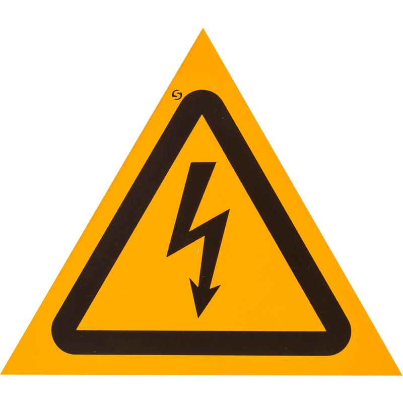 картинка Знак безопасности Опасность поражения электрическим током W08 (200х200 мм, пленка ПВХ)