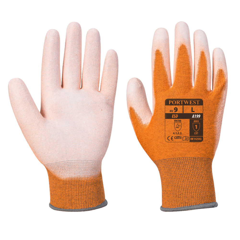 картинка Portwest A199, Антистатические перчатки с полиуретановым покрытием на пальцах и ладонях