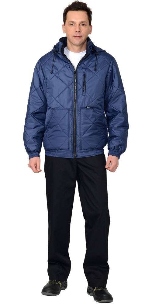 картинка Куртка зимняя ПРАГА-ЛЮКС с капюшоном т.синяя
