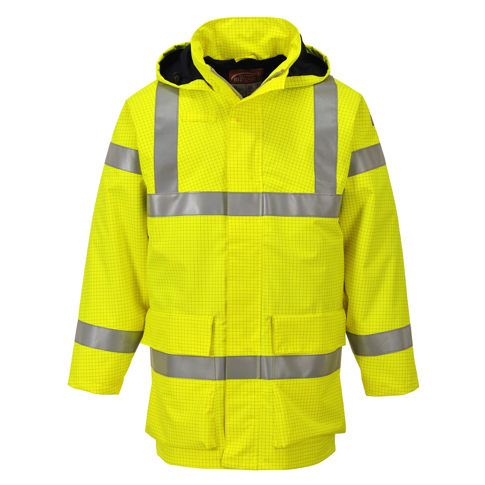 картинка Куртка светоотражающая огнестойкая водонепроницаемая легкая Bizflame Portwest S774