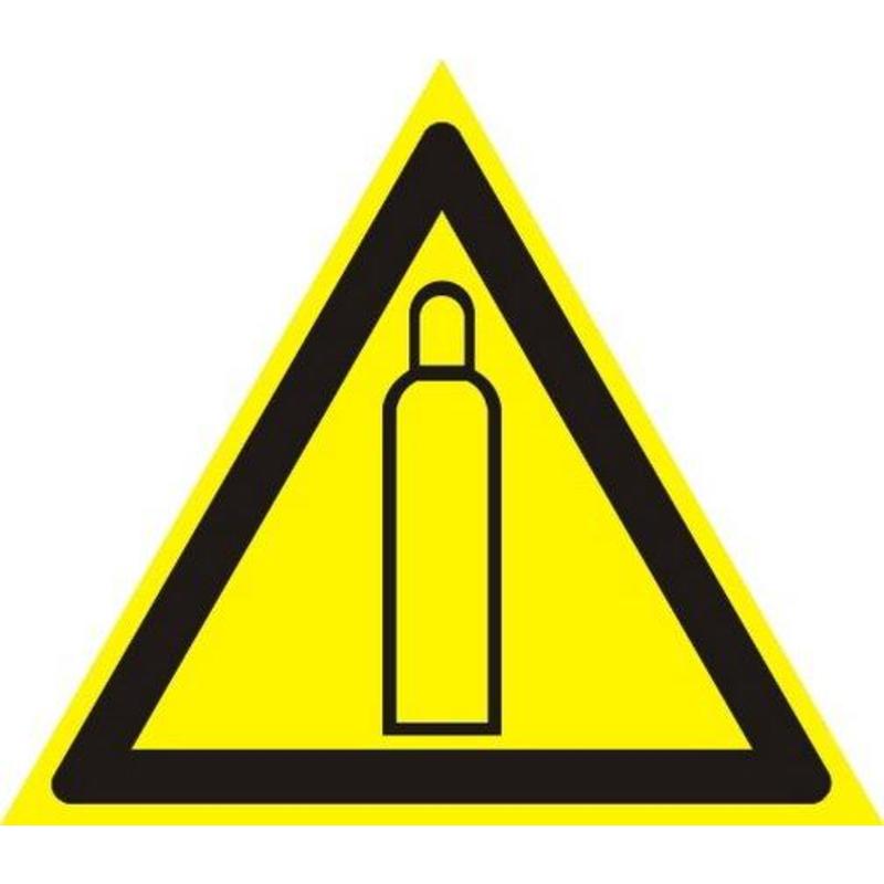 картинка Знак безопасности Газовый баллон W19 (200х200 мм, пленка ПВХ)