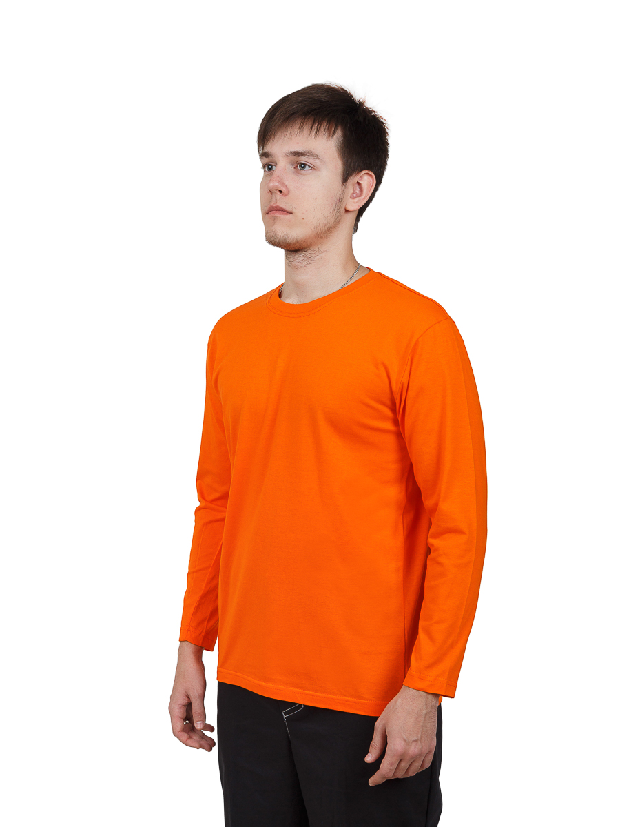 картинка Футболка с длинным рукавом х/б (цвет оранжевый)