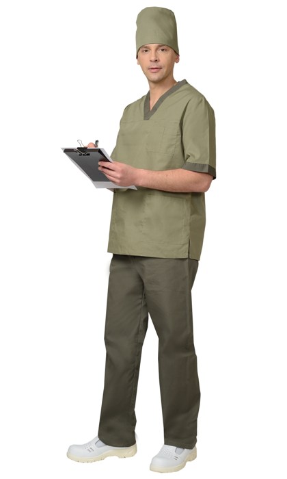 картинка Костюм РЕАЛ мужской: куртка-брюки, колпак, оливковый с хаки