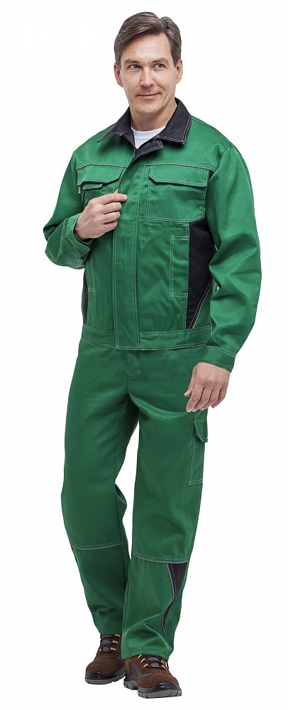 картинка Костюм СТРАЙК 2, куртка-п/к (тк. смесовая) зеленый/черный