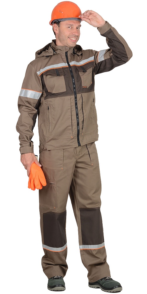 картинка Костюм РОДОС-С куртка-брюки (тк.Rodos) св.коричневый/т.коричневый